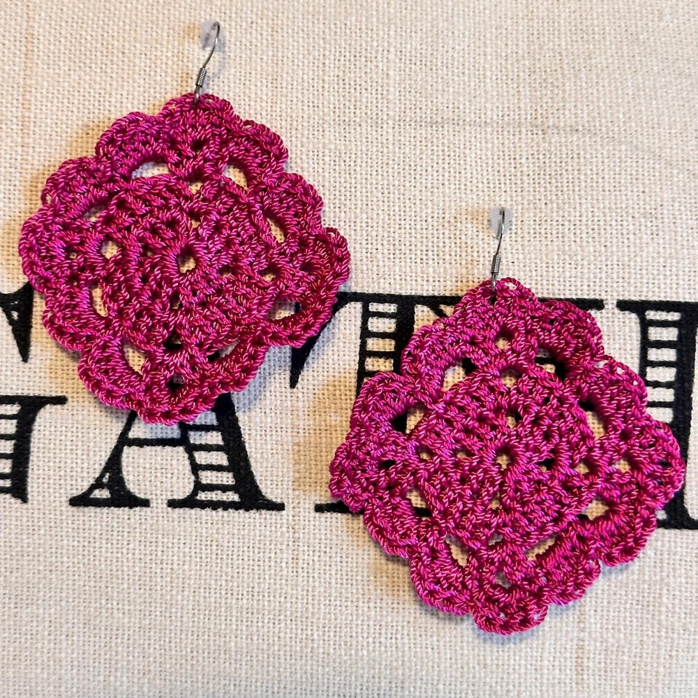 Berry Blossom Earrings by‎ MerakiMimos Handmade Crochet